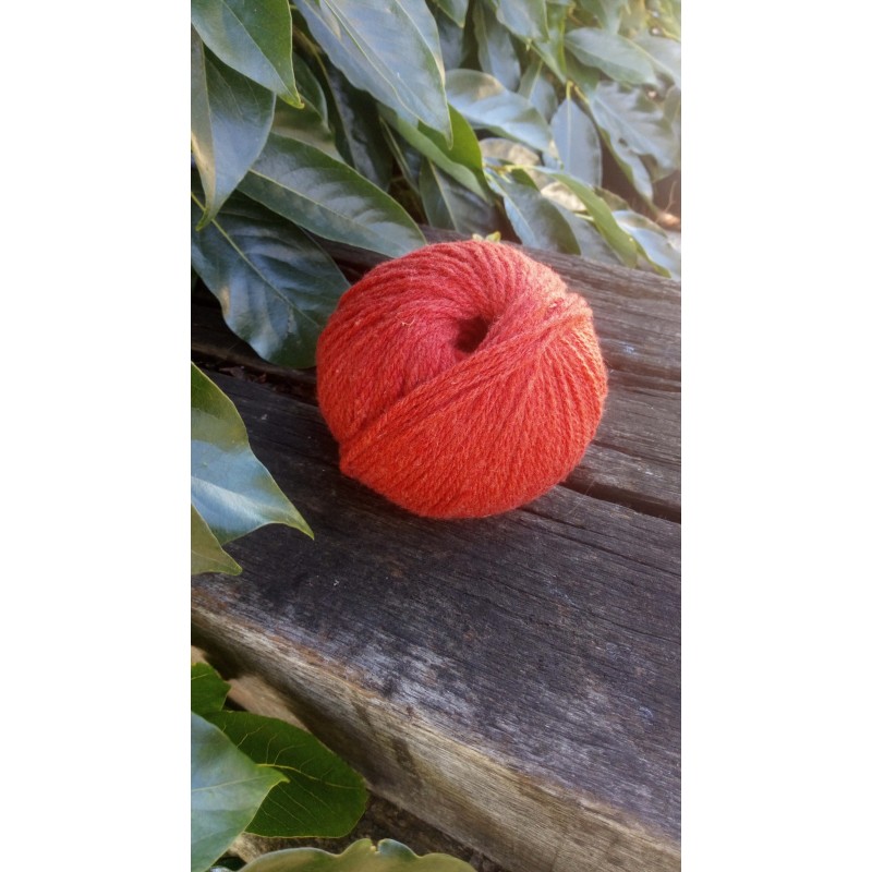 Pelote de laine  Mérinos (50 g)  - Coloris Potiron