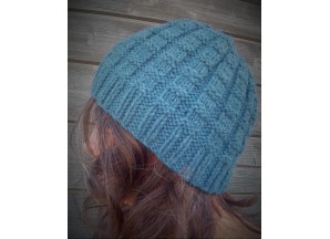 Kit tricot bonnet Damier - Laine Mérinos